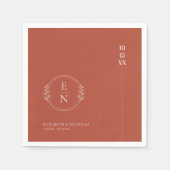 Moderne minima | Monogram Weddenschap Napkins Servet (Voorkant)