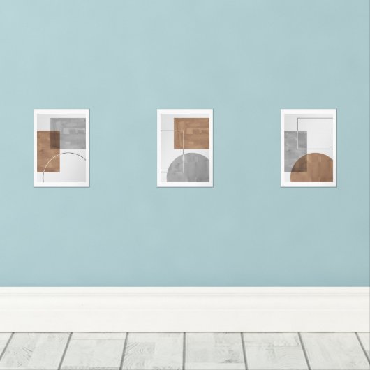 Moderne minima muurkunst sets (Houten vloer)