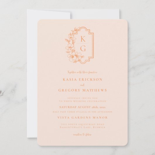 Moderne minima | Perzikkleurig en dubbelzinnig huw Kaart (Voorkant)