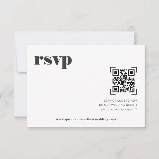 Moderne minima | QR-code bruiloft RSVP (Voorkant)