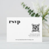 Moderne minima | QR-code bruiloft RSVP (Staand voorkant)