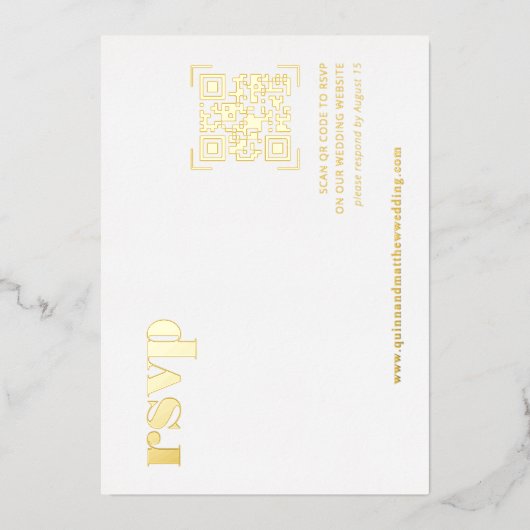 Moderne minima | QR Code Wedding RSVP Kaart (Voorkant)