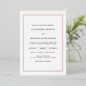 Moderne minima | Roos Gold Foil Border Weddenschap Folie Uitnodiging (Staand Voorkant)