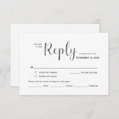 Moderne minima, RSVP, Zwarte Doopvont, Antwoord Informatiekaartje (Voorkant / Achterkant)