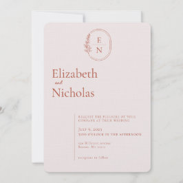Moderne minima | Terracotta & Blush Wedding Kaart