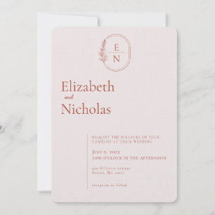Moderne minima   Terracotta & Blush Wedding Kaart