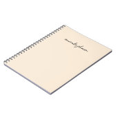 Moderne minima Voeg volledig naammonogram op crème Notitieboek (Linkerzijde)