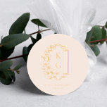 Moderne minima | Weddenschapsmonogram Ronde Sticker<br><div class="desc">Voeg een speciale aanraking toe aan enveloppen, goodezakken, handgemaakte trappen en nog veel meer met onze elegante trouwmonogram stickers. Botanische Crest monogram bruiloft collectie. Kan aan om het even welke kleurencombinatie worden aangepast. Minder kan meer zijn. Dat is de inspiratie achter dit moderne, minimalistische collectie. Met trendy lettertypen en lay-outs...</div>