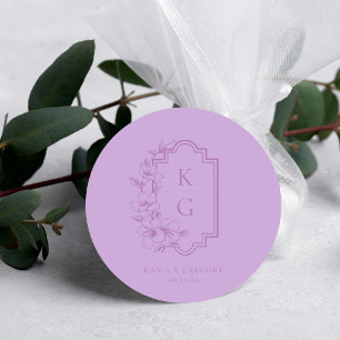 Moderne minima   Weddenschapsmonogram Ronde Sticker