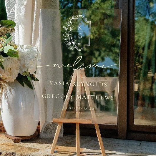 Moderne minima | Welkom Monogram Weddenschap Acryl Bord