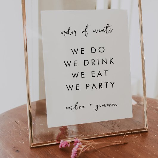 Moderne minima | Welkom Monogram Weddenschap Poster