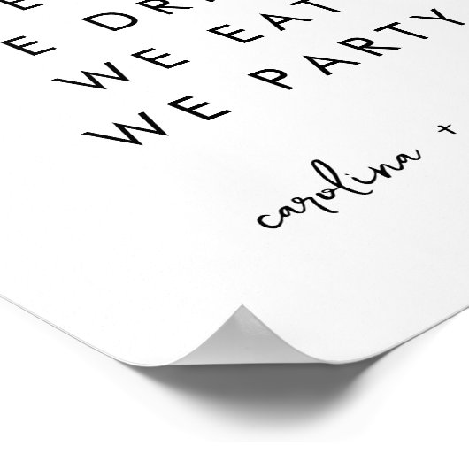 Moderne minima | Welkom Monogram Weddenschap Poster (Hoek)