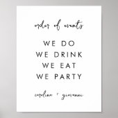 Moderne minima | Welkom Monogram Weddenschap Poster (Voorkant)