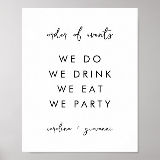 Moderne minima | Welkom Monogram Weddenschap Poster (Voorkant)