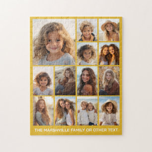 Moderne Minimaal 13 Foto Collage - Geel Legpuzzel