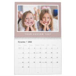 Moderne Minimaal 2027 Familie Aangepaste Foto Teks Kalender