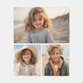 Moderne Minimaal 3 Foto Collage Fleece Deken (Voorkant)