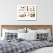 Moderne Minimaal 4 Foto Aangepaste Familienaam Canvas Afdruk (Insitu (Slaapkamer))