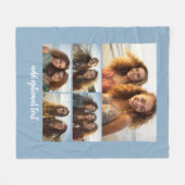 Moderne Minimaal 5 Foto Collage met Tekst Fleece Deken (Voorkant (Horizontaal))