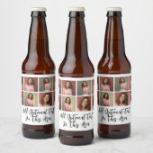 Moderne Minimaal 8 Foto Raster Collage - Wit Bier Etiket (Flessen)