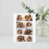Moderne Minimaal 8 Foto Raster Collage - Wit Briefkaart (Staand voorkant)