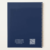 Moderne Minimaal Aangepast Logo QR Code Navyblauw Planner (Achterkant)