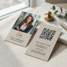 Moderne Minimaal Aangepaste Foto Logo QR Zakelijke
