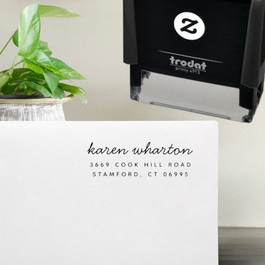 Moderne Minimaal Aangepaste Naam Retouradres Zelfinktende Stempel