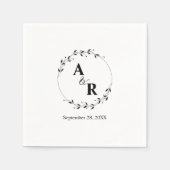 Moderne Minimaal Aangepaste Rustieke Blad Bruiloft Servet (Voorkant)