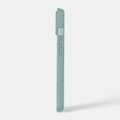 Moderne Minimaal Aqua Monogram Eerste Botanisch iPhone 15 Case (Linkerkant)