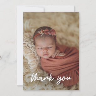 Moderne Minimaal Baby Foto Bedankt