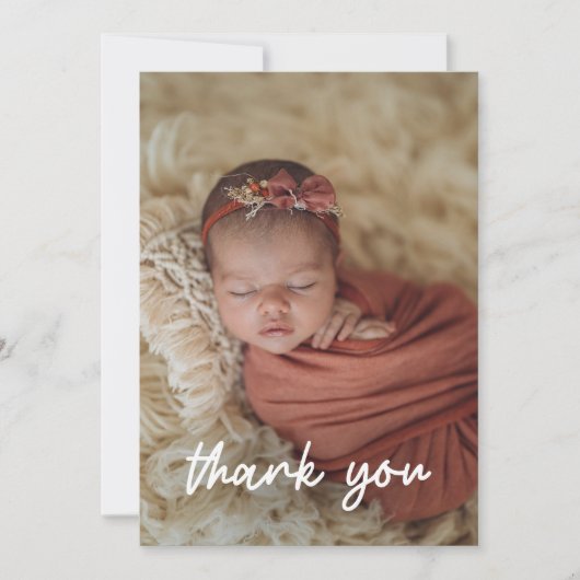 Moderne Minimaal Baby Foto Bedankt (Voorkant)