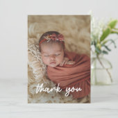 Moderne Minimaal Baby Foto Bedankt (Staand voorkant)