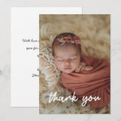 Moderne Minimaal Baby Foto Bedankt (Voorkant / Achterkant)