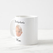 Moderne Minimaal Babygezicht Zwarte Script Moeder Koffiemok (Voorkant links)