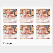 Moderne Minimaal Bakkerij Aangepaste Foto Vierkante Sticker (Vel)