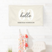 Moderne Minimaal Beige typografie 60ste verjaardag Spandoek (Insitu)