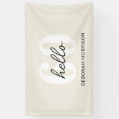 Moderne Minimaal Beige typografie 60ste verjaardag Spandoek (Verticaal)