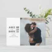 Moderne Minimaal Bewaar de Datum Foto Save The Date (Staand voorkant)
