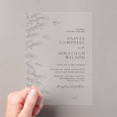 Moderne Minimaal Bladeren Botanische Trouwdag Acryl Uitnodigingen (Insitu (Draagbaar))