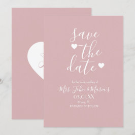 Moderne Minimaal Blozend met Hartjes Save the Date Kaart