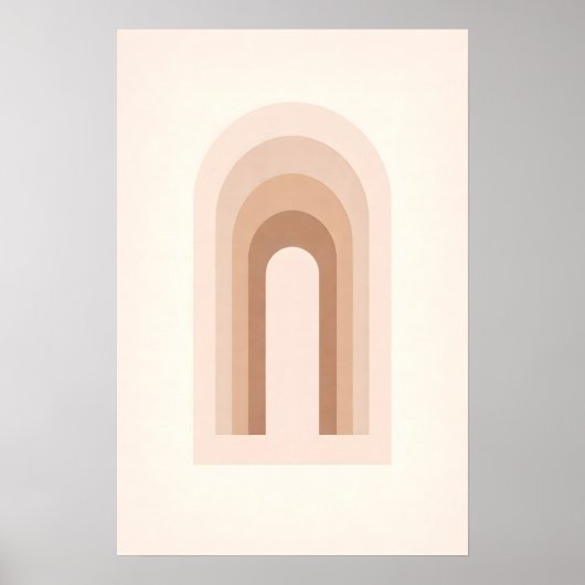 Moderne Minimaal Boho Abstract Neutrale Bogen Poster (Voorkant)