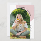 Moderne Minimaal Boog 2 Foto Afstuderen Aankondiging (Voorkant)
