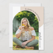 Moderne Minimaal Boog 2 Foto Afstuderen Aankondiging (Voorkant)