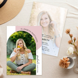 Moderne Minimaal Boog 2 Foto Afstuderen Aankondiging