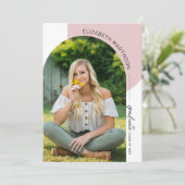 Moderne Minimaal Boog 2 Foto Afstuderen Kaart (Staand voorkant)