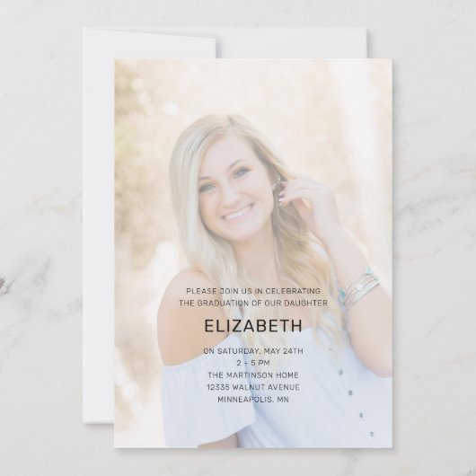 Moderne Minimaal Boog 2 Foto Afstuderen Kaart (Achterkant)