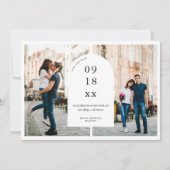 Moderne Minimaal Boog | 3 Foto Save the Date (Voorkant)