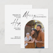 Moderne Minimaal Boog Kerst Fotokaart Bedankkaart (Voorkant / Achterkant)