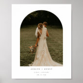 Moderne Minimaal Boog Koppel Foto Bruiloft Poster (Voorkant)